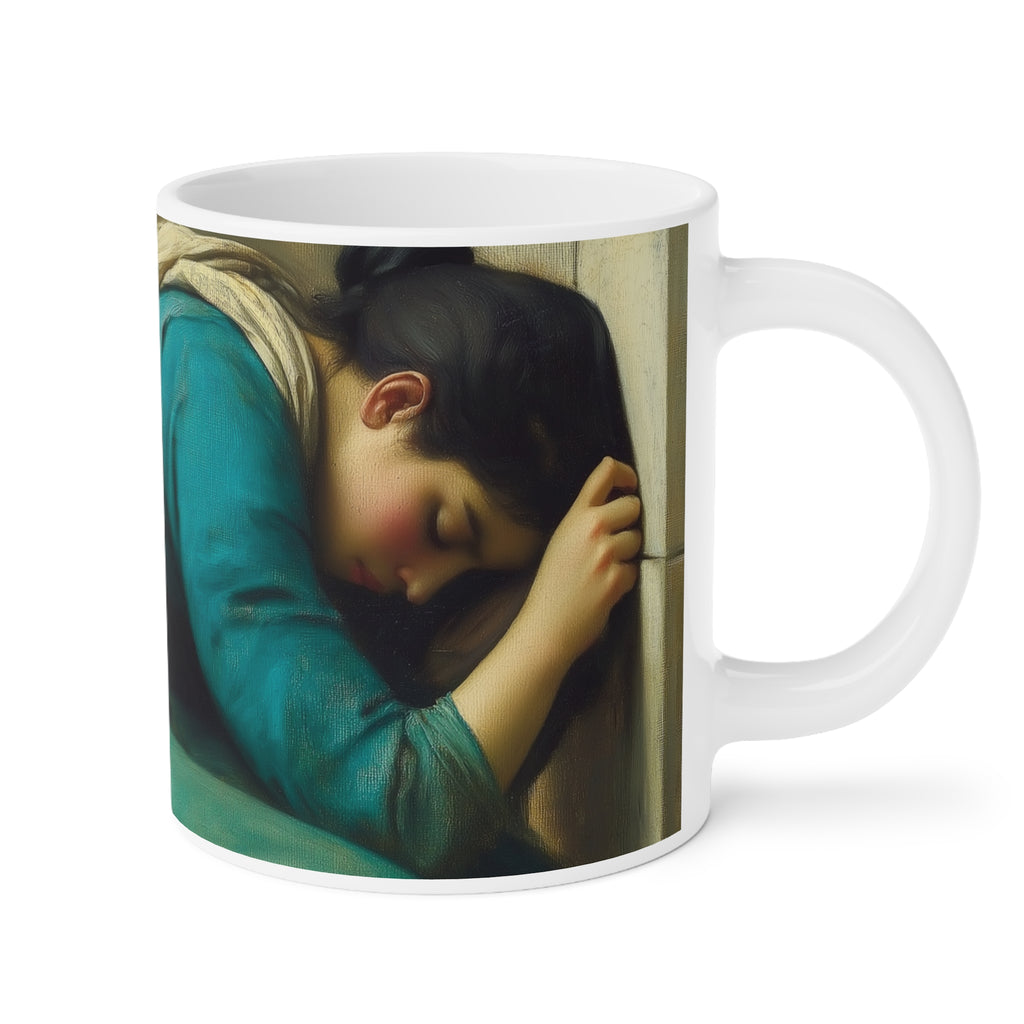 Beauty in Teal Ceramic Mug – Colorful Design for Art Lovers & Coffee Enthusiasts