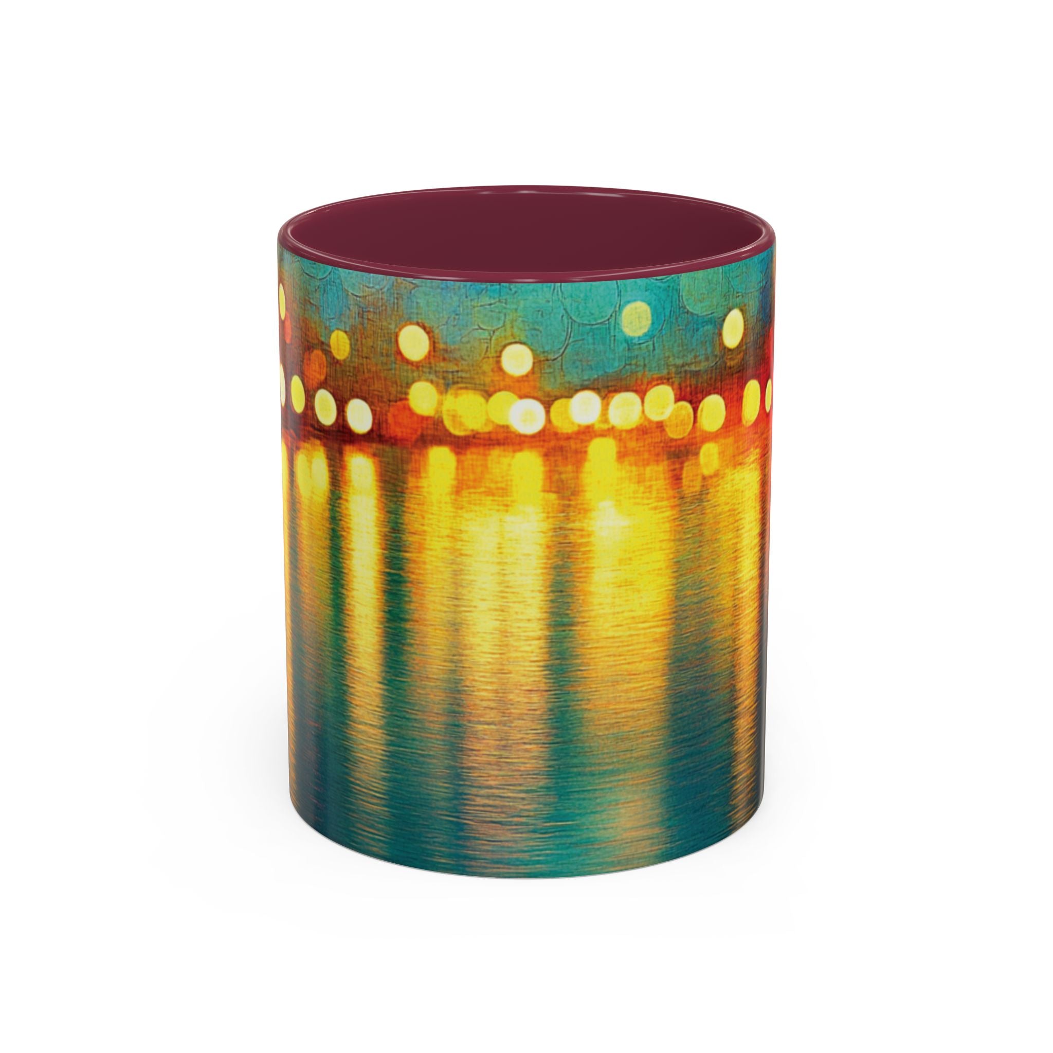 Reflections of the Cityscape Mug - Vibrant 11oz & 15oz Coffee Cup for Art Lovers & Gift Giving