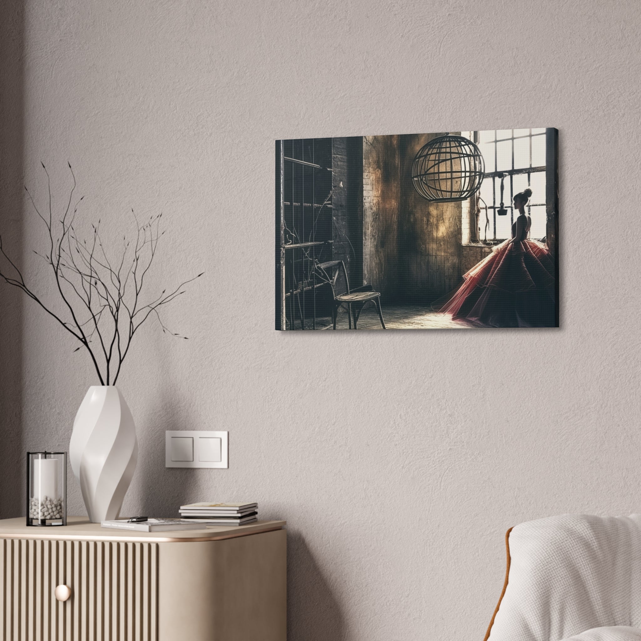 Ballerina in Vintage Studio — Stretched Canvas Wall Art