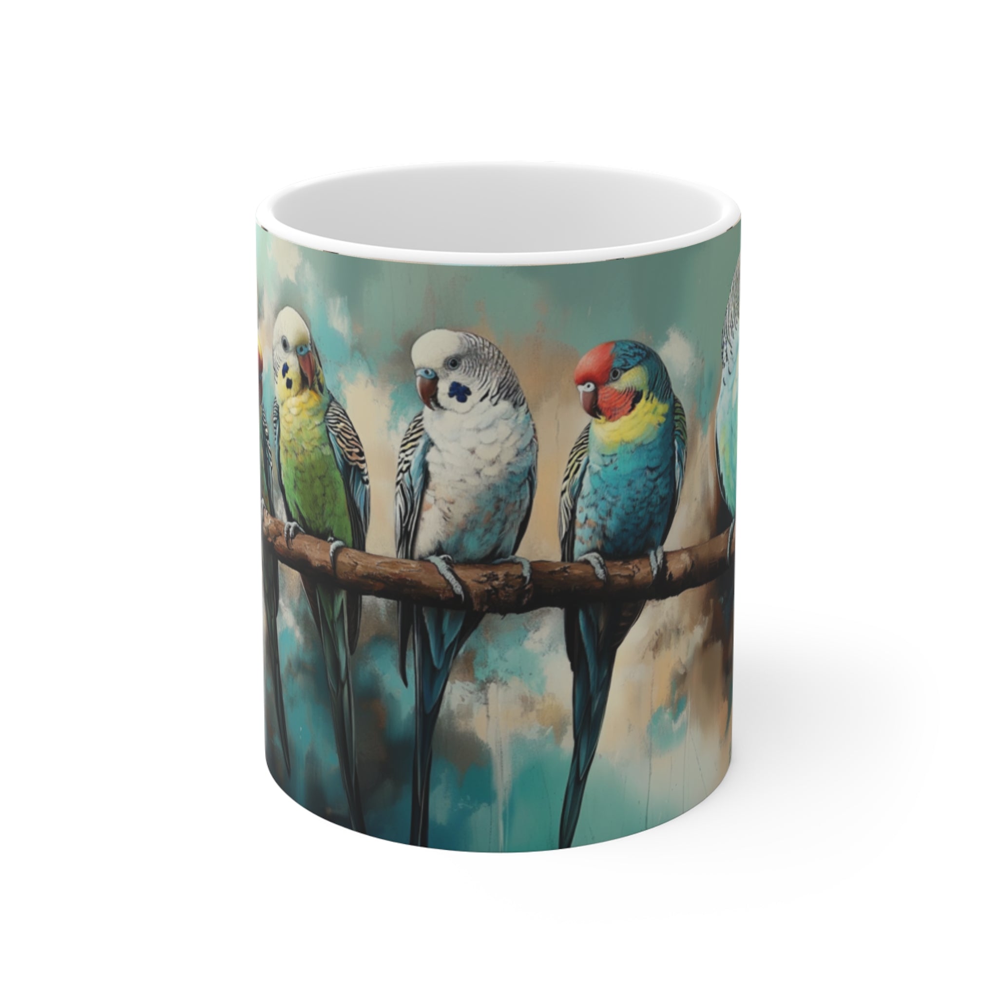 Colorful Budgie Ceramic Mug - Perfect for Bird Lovers