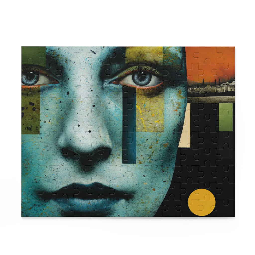 Artistic Portrait Puzzle — Blue Face Abstract Jigsaw (120/252/500 pcs)