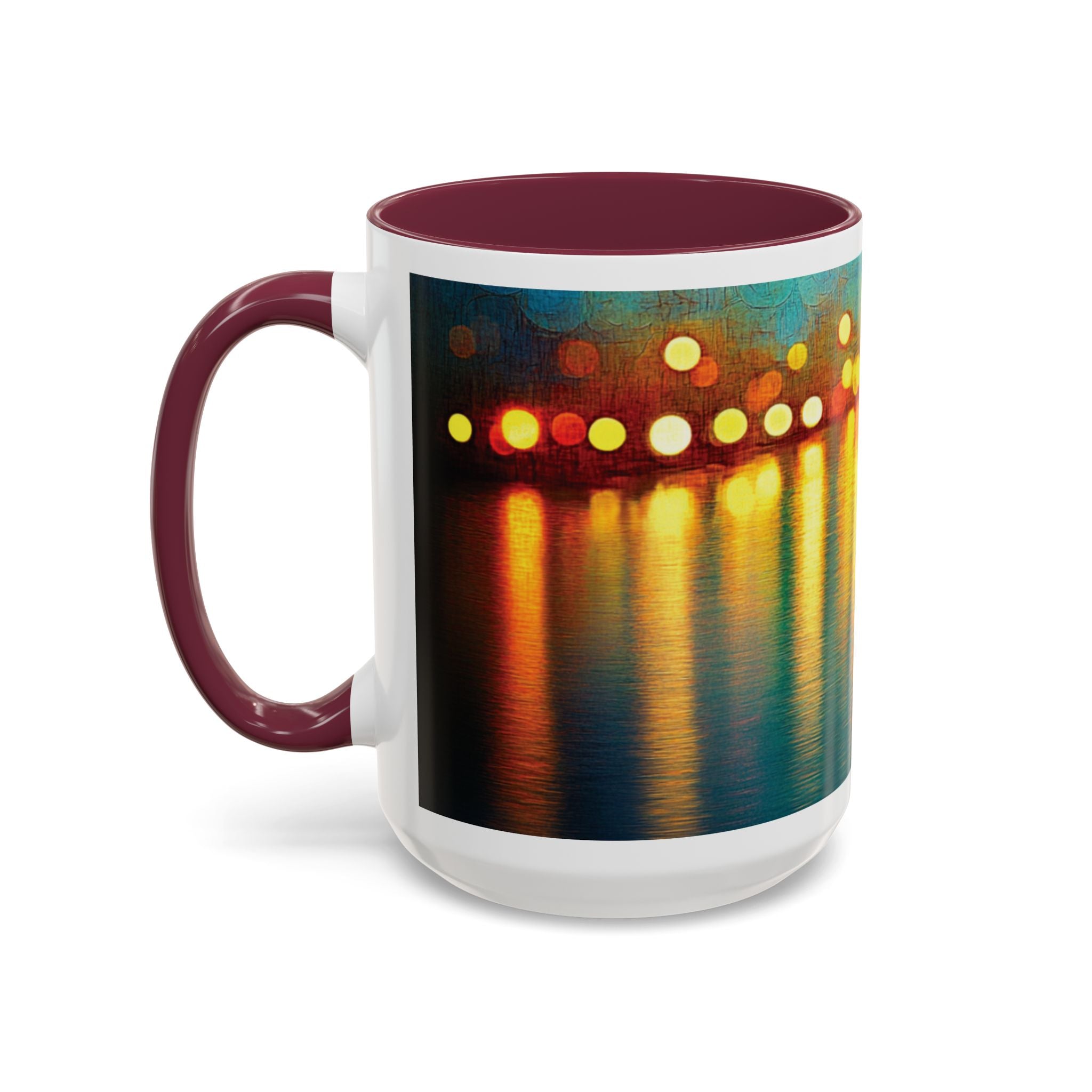 Reflections of the Cityscape Mug - Vibrant 11oz & 15oz Coffee Cup for Art Lovers & Gift Giving