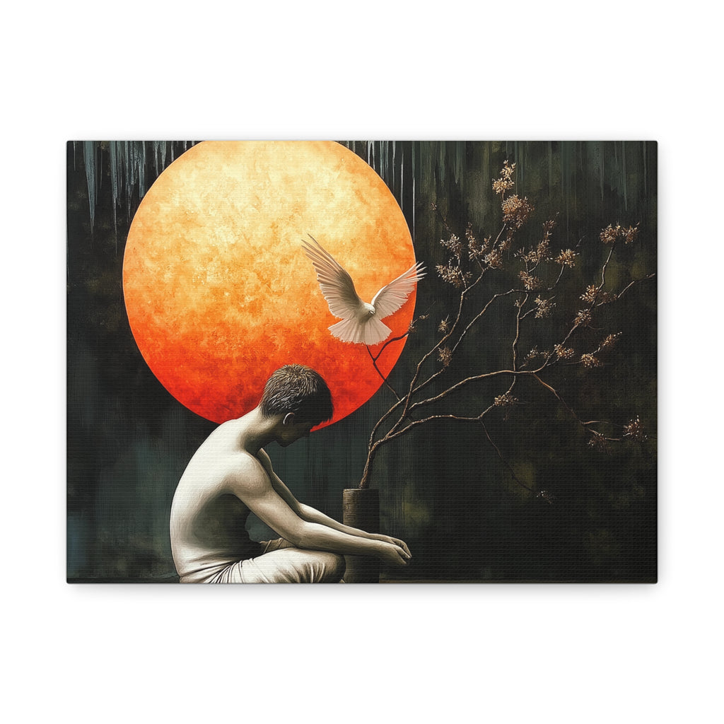 Thoughtful — Contemplative Portrait Matte Canvas Print, Stretched Wall Art 1.25"
