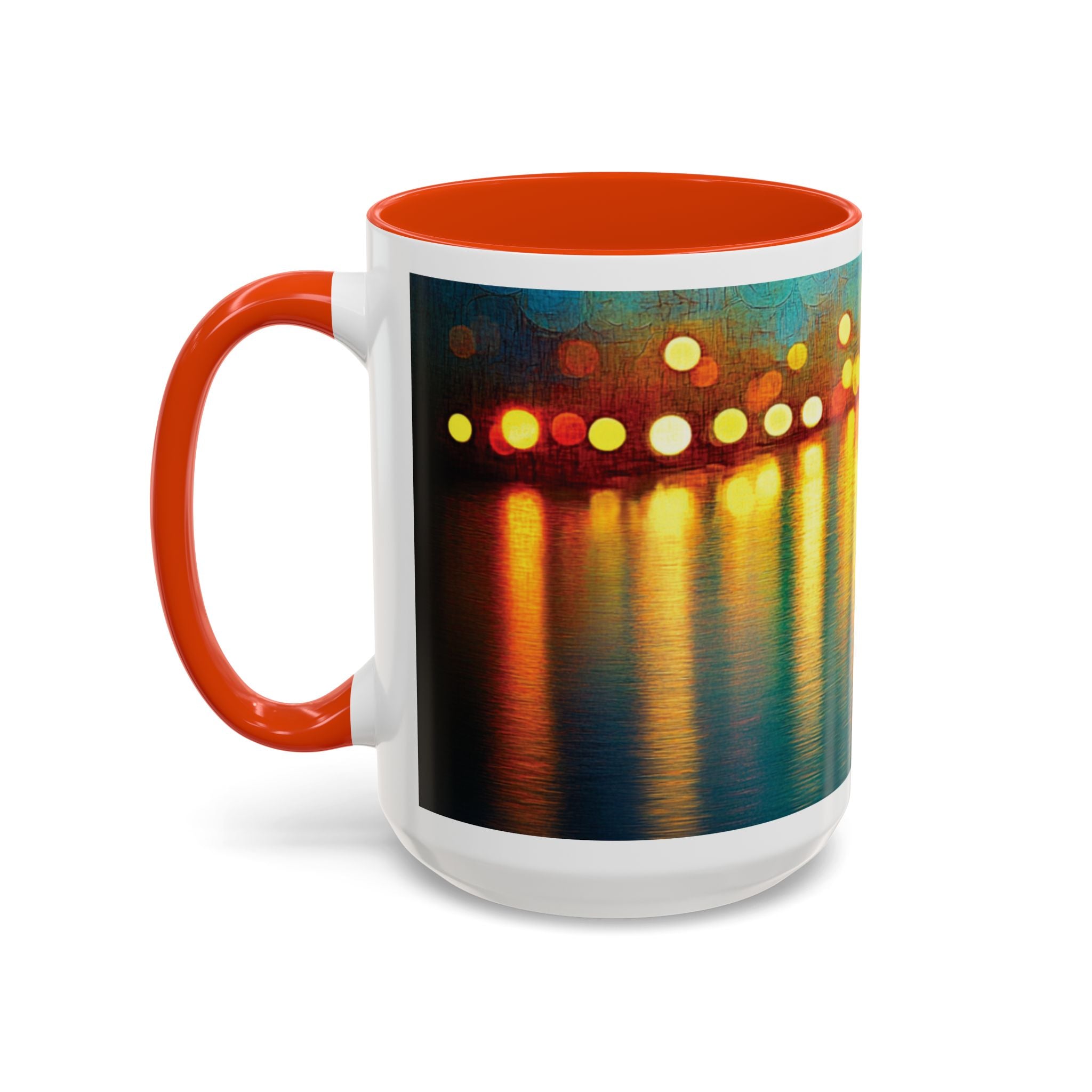 Reflections of the Cityscape Mug - Vibrant 11oz & 15oz Coffee Cup for Art Lovers & Gift Giving