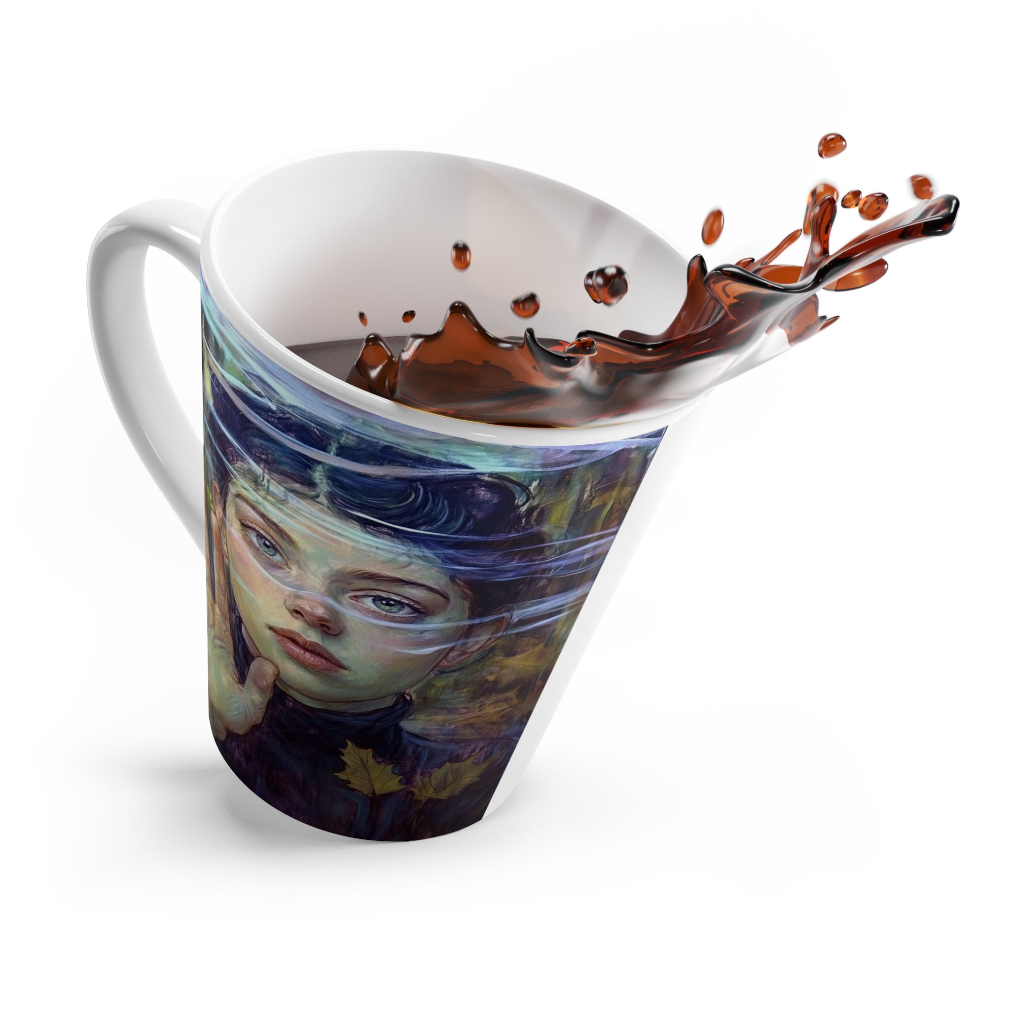 Captivating Gaze Latte Mug - Enchanting Coffee Cup with Beautiful, Mystical Design